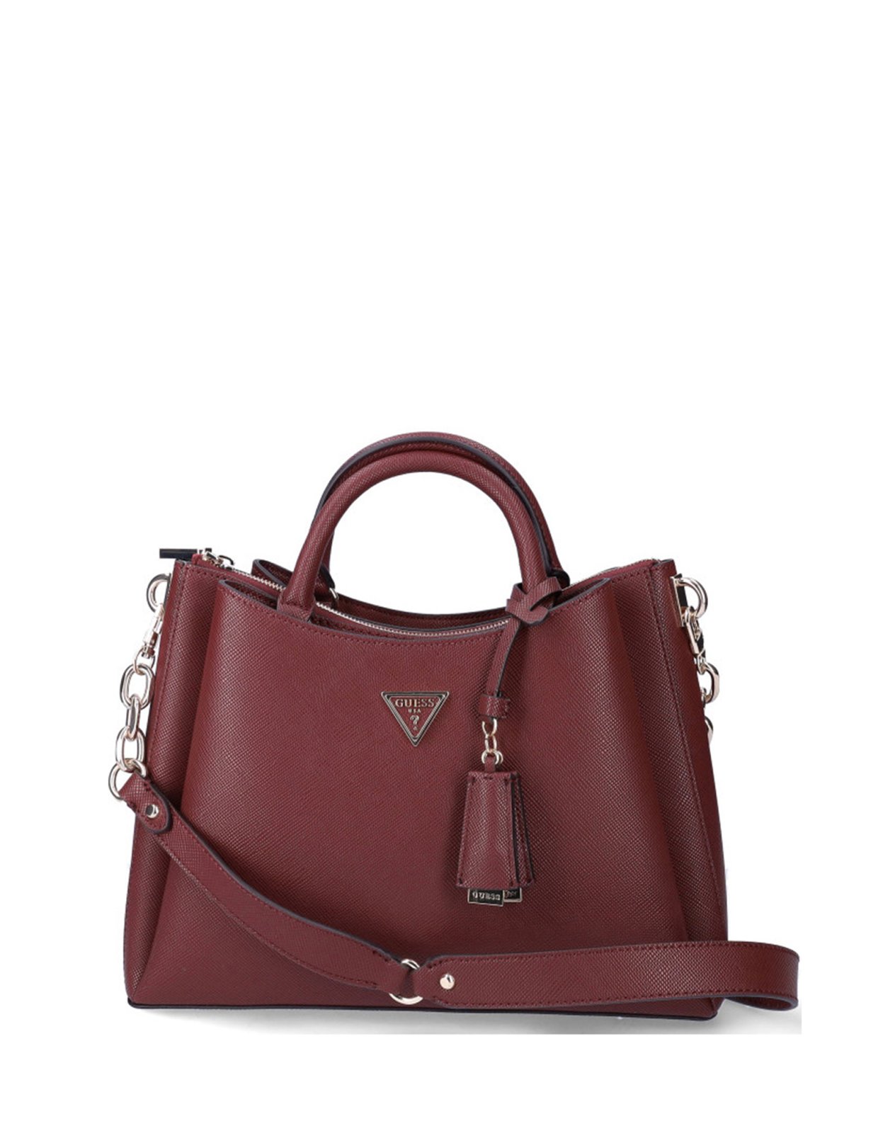 Guess Eco Gloriana saffiano handbag burgundy